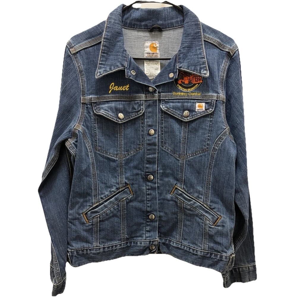 Carhartt WJ001 Women's Denim Jacket | Medium Regular | Union Patch